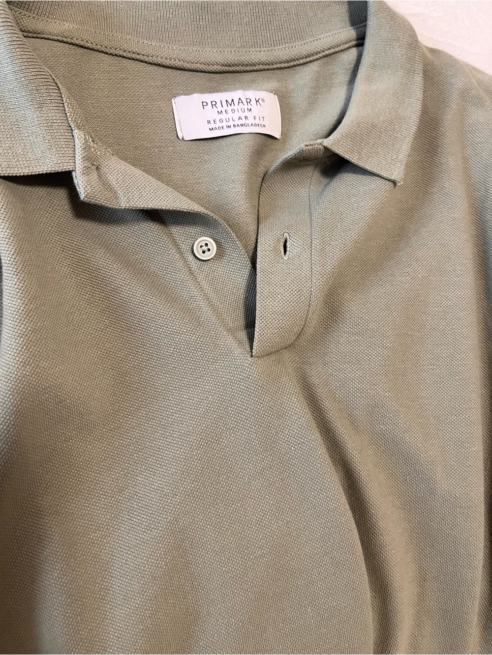Primark Men's Regular Fit Polo Shirt - Light Sage
